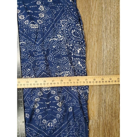 Garnet Hill Women's S Tunic Blue Floral Flowy Oversized V-Neck Sleeveless Sheer - Picture 8 of 12